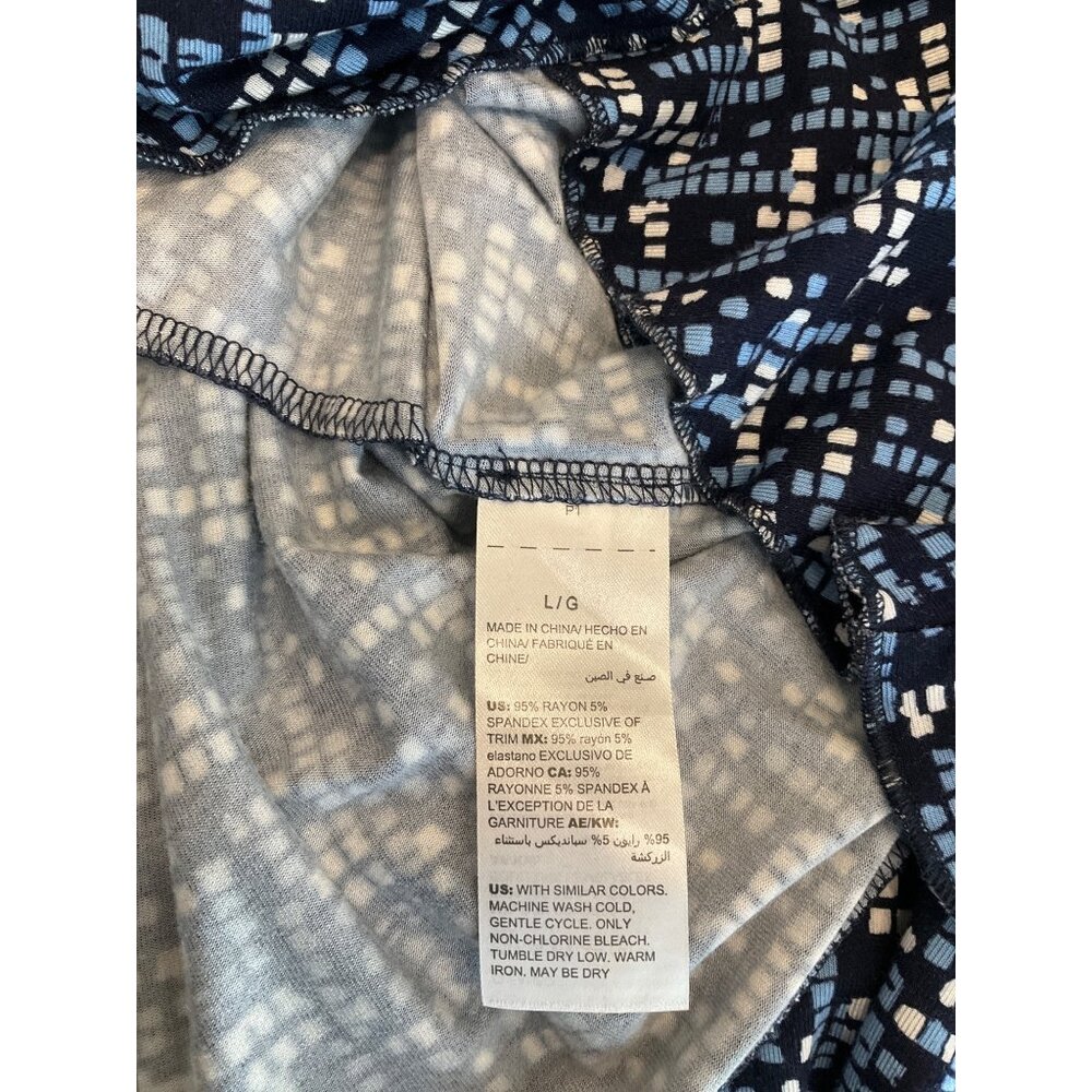 SOMA Size Large sleeveless V-neck sundress Blue/White Mosaic pattern - Picture 11 of 12